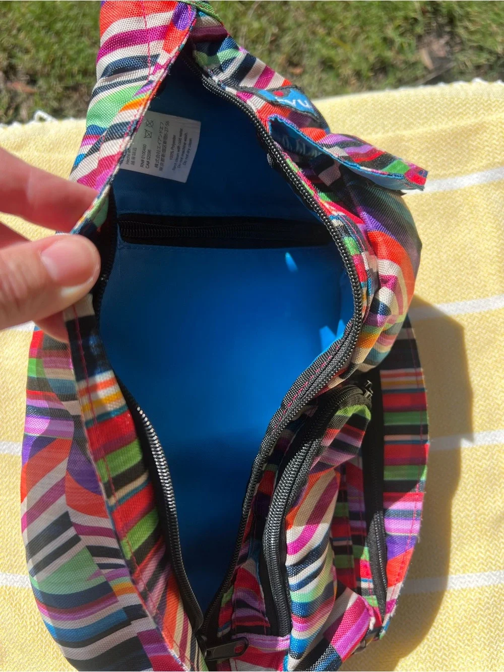Kavu Bright Multicolor Striped Sling Pack